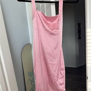 Oh Polly Elegant Pink Satin Dress